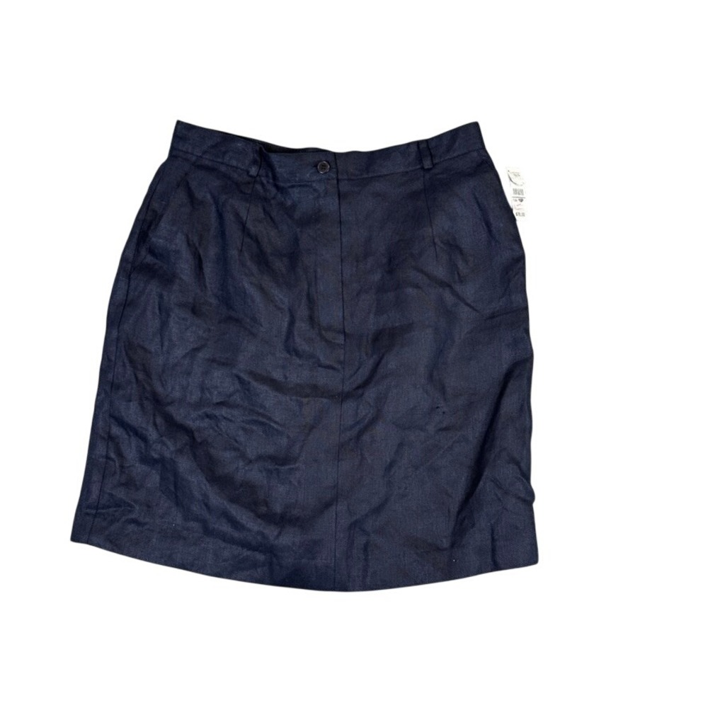 Vintage NWT Talbots Petites Navy Blue 100% Irish Linen Pencil Skirt Size 16P
